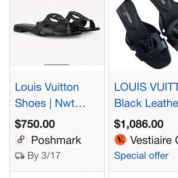 Louis Vuitton Black Logo Slide Sandals - Picture 12 of 13